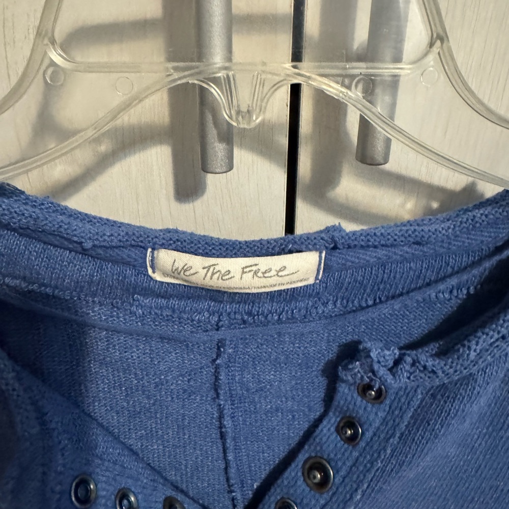 We The Free Indigo Buttoned Top